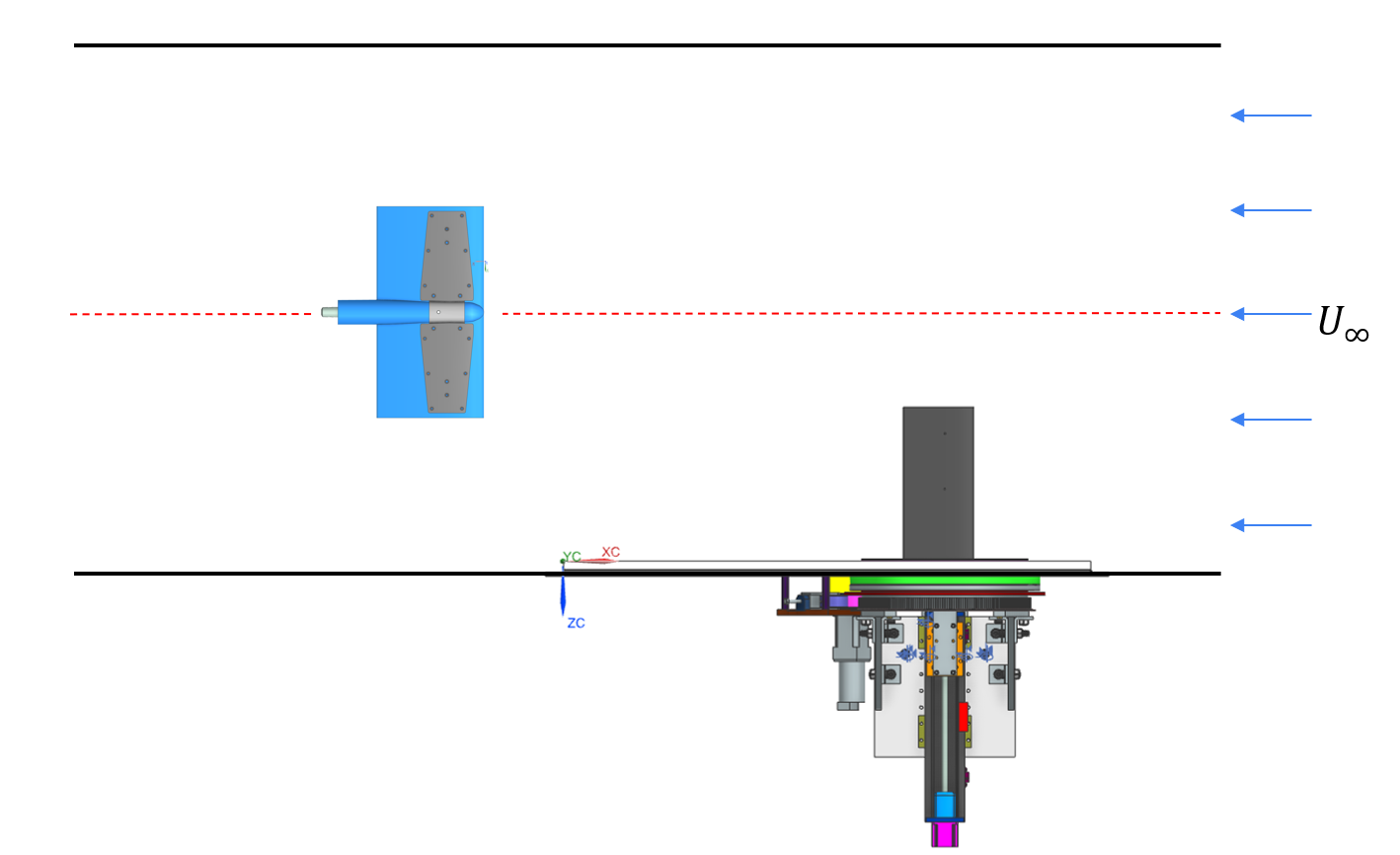 Wake Surfing Tunnel Set Up
